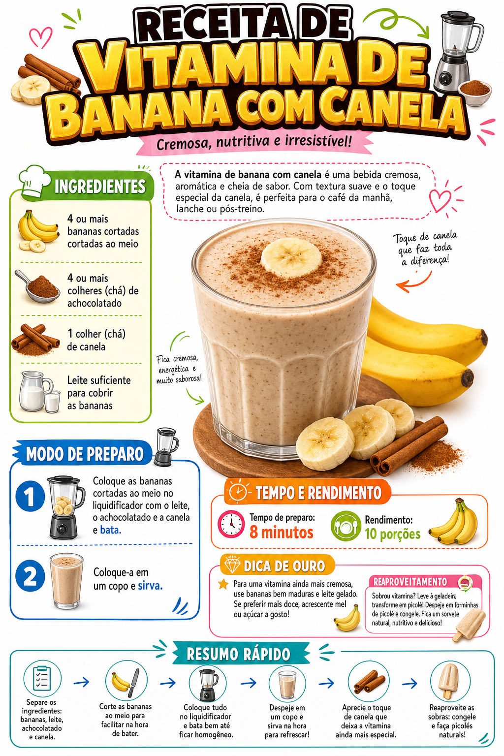 Vitamina de Banana com Canela