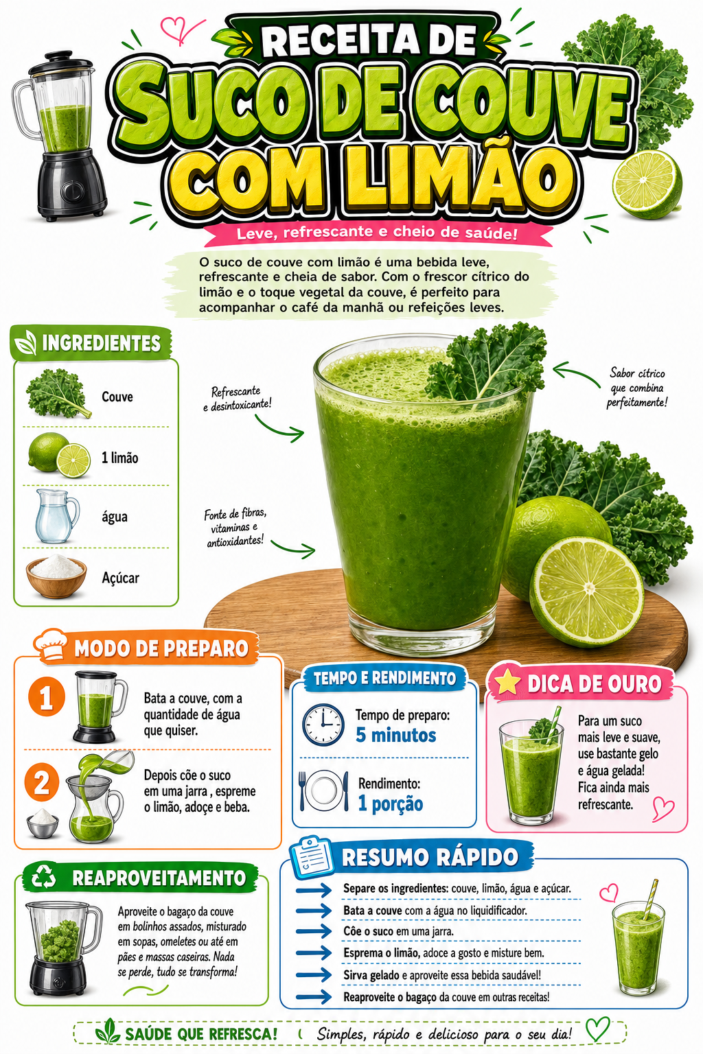 Suco de Couve com Limão