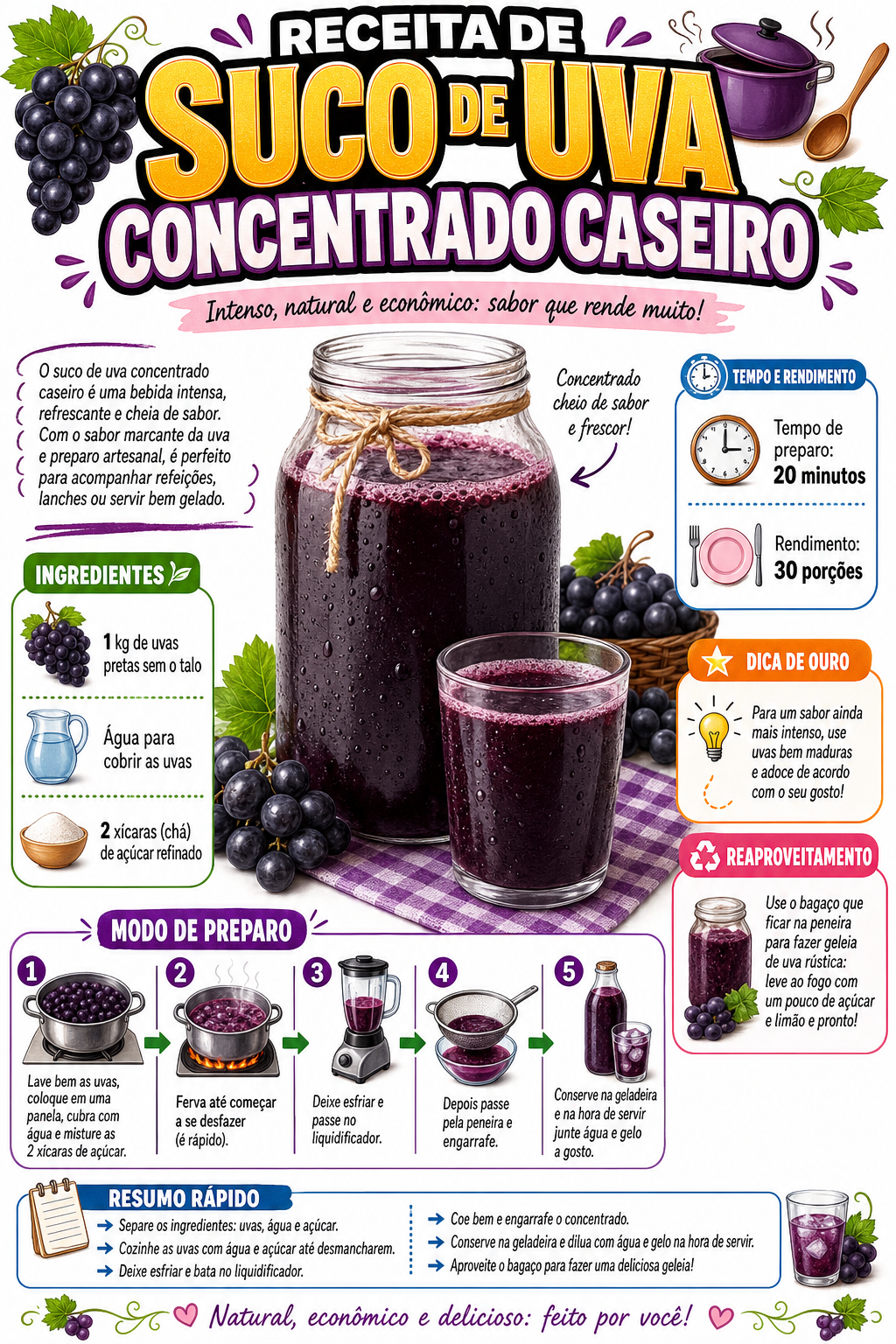 Suco de Uva Concentrado Caseiro