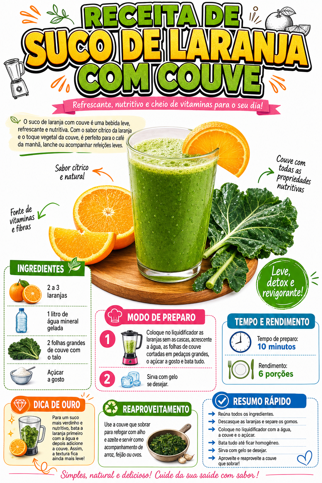 Suco de Laranja com Couve