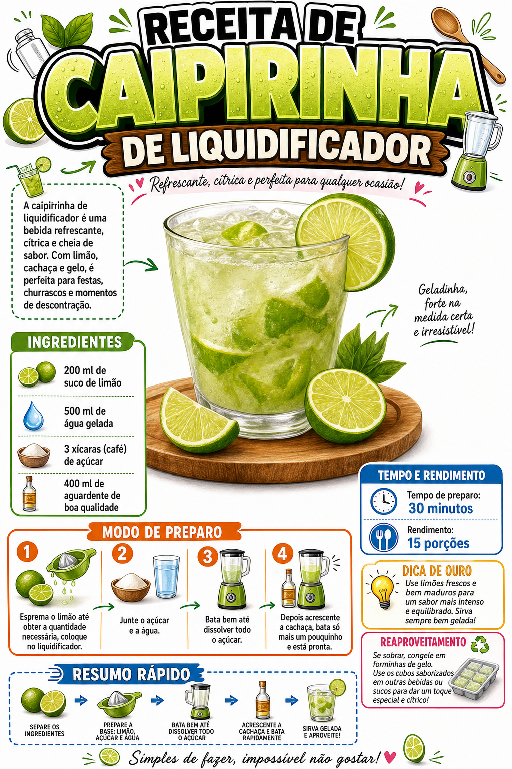 Caipirinha de Liquidificador