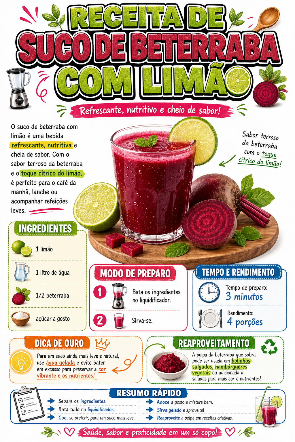 Suco de Beterraba com Limão