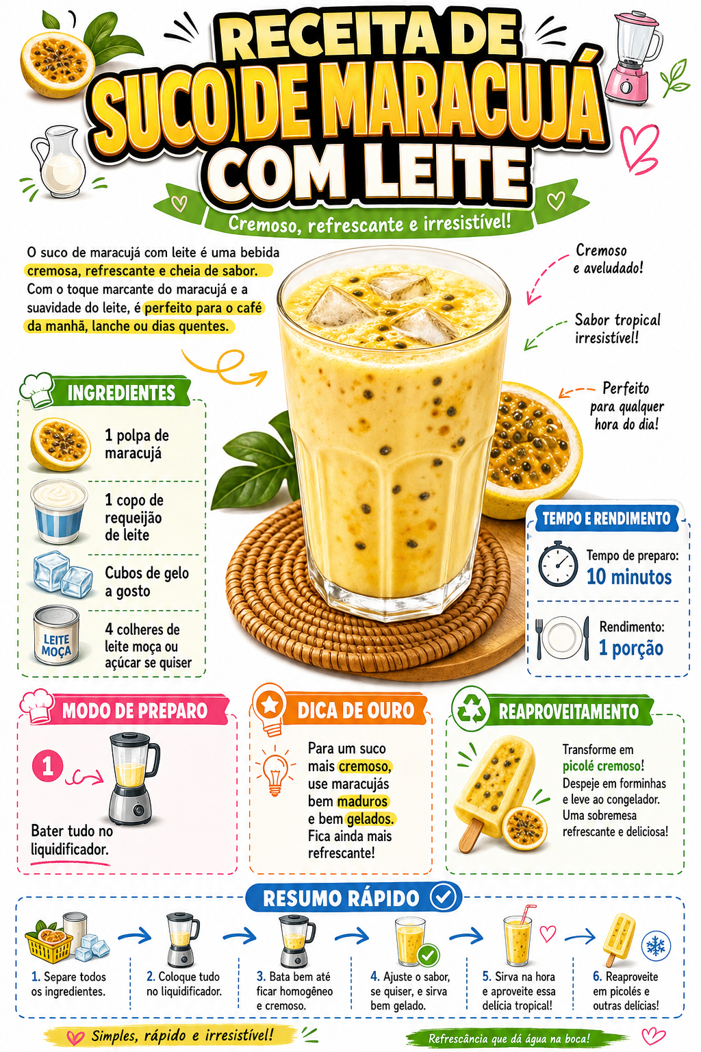 Suco de Maracujá com Leite