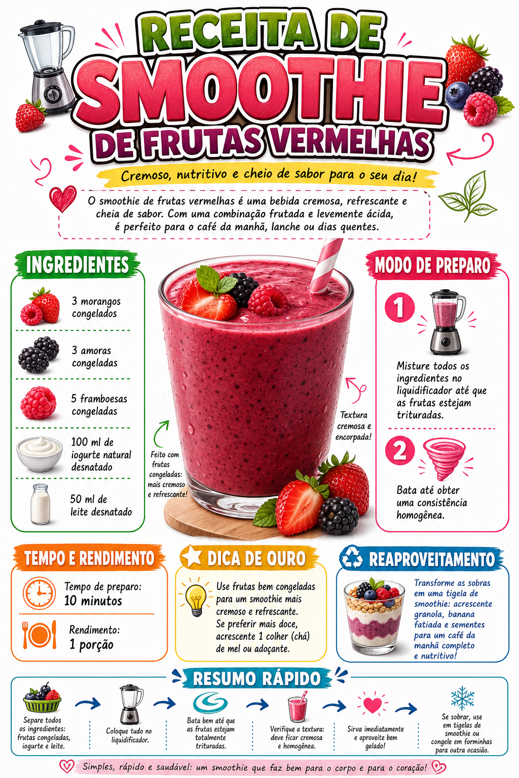 Smoothie de Frutas Vermelhas
