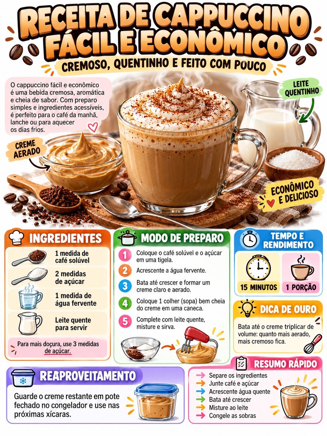 Cappuccino Fácil e Econômico